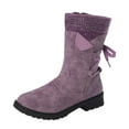 thumbnail image 6 of 2024 New Women Fashion Casual Vintage Womens Slip on Snow Boots Retro Mid-Calf Boots Lace Snow Boots Women Up Thick Heels Shoes, 6 of 6