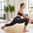 thumbnail image 5 of NELEUS Womens Yoga Leggings Capri for Workout High Waist Tie-Dye Printed with Two Pockets,Leopard Print,US Size S, 5 of 7
