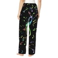 thumbnail image 3 of Uemuo Music Notes Pattern Women's Wide Leg Palazzo Lounge Pants with Pockets Light Weight Loose Comfy Casual Pajama Pants-Medium, 3 of 9