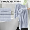 thumbnail image 5 of Kebury 4 Pack Large Bath Towel, 35x70" Oversize Bath Sheets Towels For Adults, Ultra Soft Towel Quick Dry Highly Absorbent Shower Bathroom Towels Spa Hotel Camp Use (Light Purple), 5 of 7