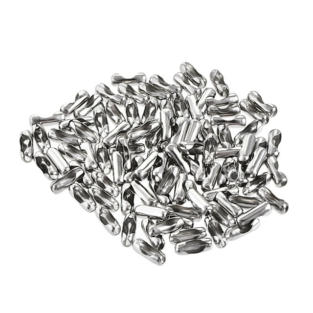 Unique Bargains Ball Chain Connector, 3mm Ball Chains Clasp Crimp Clips Link Stainless Steel Connection, Pack of 100