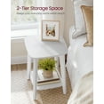 thumbnail image 2 of VASAGLE Side Table, Small Square End Table with Lower Shelf, Nightstand for Small Spaces, Cloud White, 2 of 5