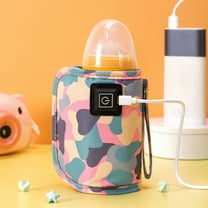 Hariumiu Kitchen Portable Car Travel Bottle Warmer 104℉ to 140℉ 3-level Adjustable USB Milk Heat Keeper Baby Bottle Warmer with USB Data Cables Infant Bottle for Indoor, Outdoor, Traveling, Driving