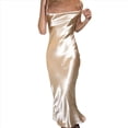 thumbnail image 2 of Vestido Midi de Satén y Seda con Tirantes Finos para Mujer, con Cuello Vuelto, para Fiesta, Cóctel o Noche. L, 2 of 10