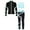 Light Blue, variant on TiaoBug Kids Girls 3Pcs Sports Outfit Crop Top with Athletic Leggings Zipper Jacket Tracksuit Gym Set Light Blue 8