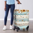 thumbnail image 4 of HELLHERO Polyester Luggage Cover for Travel Elastic Anti Pollution Travel Baggage Cover Anti Fading Suitcase Cover, Sunflower and Music Note, 4 of 7