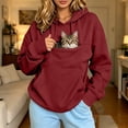 thumbnail image 2 of Womens Hoodies Puppy Kitten Pouch Pullover Drawstring Long Sleeve Sweatshirts with Pouch Oversized Cute Pet Carrier Hood Tops, 2 of 7
