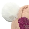 thumbnail image 4 of Otqutp 3 to 10Years Children's Sun Cap Knit Hat Woolen Hat Double Hairball Woolen Hat Girls Love Knit Hat Valentine's Day, 4 of 5