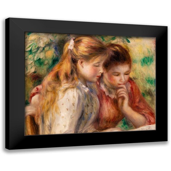 Renoir, Pierre-Auguste 14x12 Black Modern Framed Museum Art Print Titled - Reading 1891
