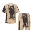 thumbnail image 1 of Balery Child And Lion Sketch Conjunto de Pijama Infantil de Manga Corta con Estampado – Ropa de Dormir de Algodón Suave-Medium, 1 of 6