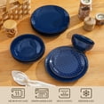 thumbnail image 3 of vancasso 16 Pieces Dinnerware Sets, Stoneware Plates and Bowls Set for 4, Blue Dish Set, 4 Different Patterns, 3 of 11