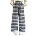 thumbnail image 2 of LIJCC Girls Aztec Ethnic Pants Drawstring Wide Leg Baggy Pants Knit Lounge Pants Tribal Strip Pant Wool Blend Baggy Sweatpants Soft Warm Fall Winter Lounge Pants, 2 of 9