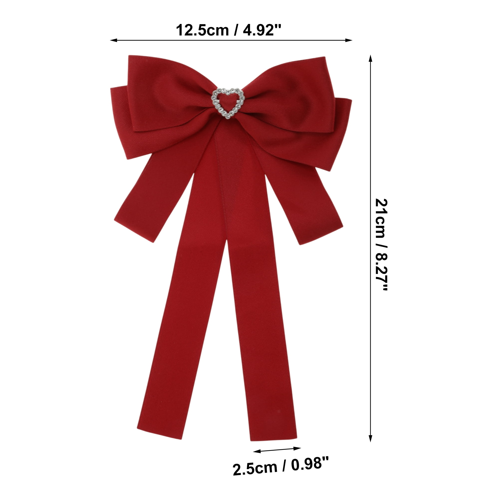 Unique Bargains Ribbon Bow Brooch for Parties Hollow Heart
