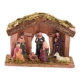 thumbnail image 1 of Figuras de belén navideño con establo, estatua de la Sagrada Familia. Estilo B, 1 of 8