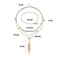 thumbnail image 6 of Mightlink Layered Long Necklace for Women Turquoise Stone Sequin Necklace Feather Beaded Strand Sweater Chain Necklaces Fashion Costume Jewelry Gifts, 6 of 7