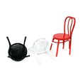 thumbnail image 4 of Mini Chaise en Fer Simulation Modèle Maison Accessoires Maison de Poupée Ornement Paysager Miniature Décorations en Bois (1:12 Rouge), 4 of 8