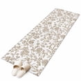 thumbnail image 2 of 2x6 Kitchen Runner Rug, Khaki Flower Non-Skid Rubber Backing Large Rectangle Rugs - Living Room Bedroom Home Office, Vintage Farmhouse Boho Leaf Spring Plant Indoor Floor Mat Carpets Washable Rug, 2 of 9