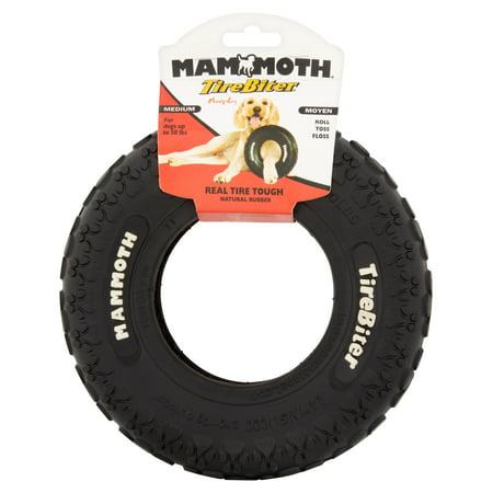 Mammoth Tire Biter, Dog Toy, Black, 8 Inches (Best Dog Toys For Aggressive Chewers)