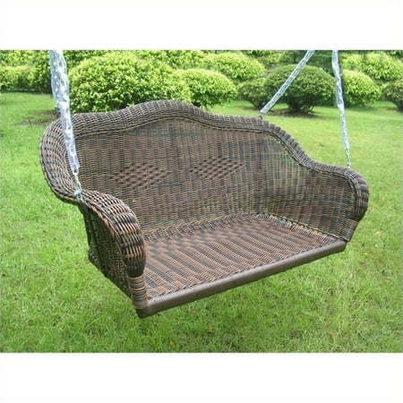 Pemberly Row Wicker Patio Swing In Antique Pecan - Walmart.com Pemberly Row Wicker Patio Swing in Antique Pecan - Pemberly Row Wicker Patio Swing In Antique Pecan - Walmart.com
