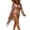 Yellow, variant on Levmjia Women's Print Bikini Set with High Waist Bottoms & Long Sleeve Swim Cover Up Drawstring Swimsuit Beachwear in Nylon Spandex S-2XL