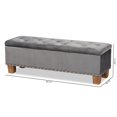 thumbnail image 3 of Baxton Studio Hannah Grey Velvet Upholstered Storage Ottoman Bench, 3 of 11