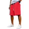 thumbnail image 2 of Mfakffe Mens Casual Athletic Shorts Drawstring Elastic Waist Loose Fit Fashion Workout Shorts Lightweight Knee Length Walking Pants, 2 of 4