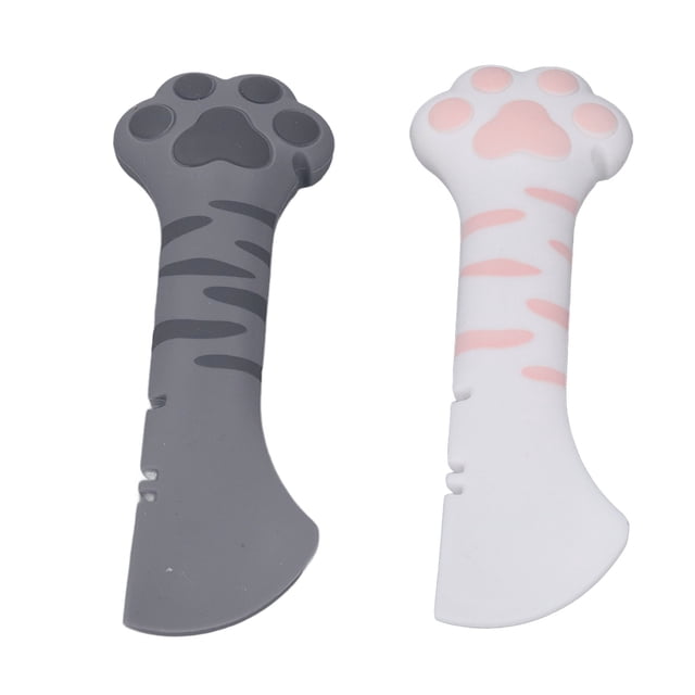 Cuchara para comida para Gatos, 2 Plasas de Silicona, Linda Pata, Abrelatas para Comida para Gatos, Espátula, Cucharas para Mezclar, Cuchara para Comida para Perros, Cucharas para