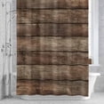 thumbnail image 3 of Brown Wood Grain Shower Curtain for Bathroom Decor, Realistic Wooden Board Texture Farmhouses Waterproof Fabric Shower Curtain, 36"x78" Set with 12 Hooks, 3 of 9