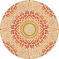 thumbnail image 1 of Ahgly Company Tapis Rond Lavable en Machine Intérieur Transitionnel Orange Néon, 7 Pieds Rond, 1 of 7
