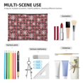 thumbnail image 4 of Zufioo Buffalo Plaid Snowflakes Print DuPont Paper Portable Toiletry Bag, 8.9x6.5 inch Zippered Hand-held Paper Cosmetic Bag Storage Tool Kit, 4 of 7