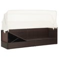 thumbnail image 2 of vidaXL Garden Sofa with Canopy Poly Rattan Brown, 2 of 5