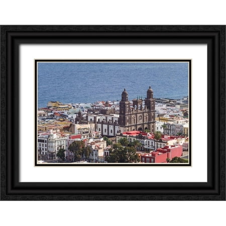Bibikow, Walter 24x17 Black Ornate Wood Framed with Double Matting Museum Art Print Titled - Spain-Canary Islands-Gran Canaria Island-Las Palmas de Gran Canaria-Catedral de Santa Ana