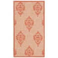 thumbnail image 2 of Safavieh Courtyard Jessie Damask Indoor/Outdoor Area Rug, Natural/Terracotta, 2' x 3'7", 2 of 9