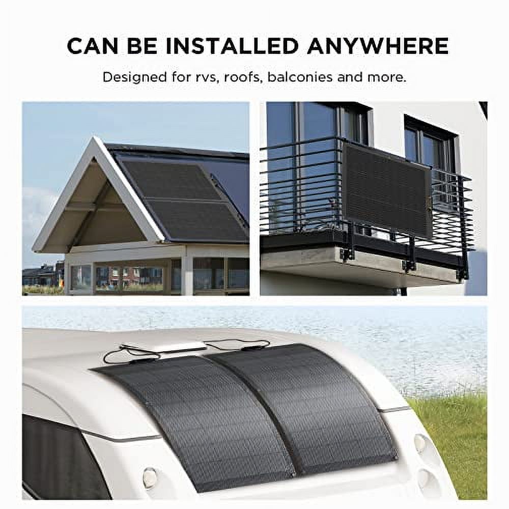 EF ECOFLOW 100W Flexible Solar Panel with High Efficiency Solar Modules, IP68 Waterproofing, Ideal for Off-Grid Solar Panel Kits, PV Charging, Power Kits & Ecosystem