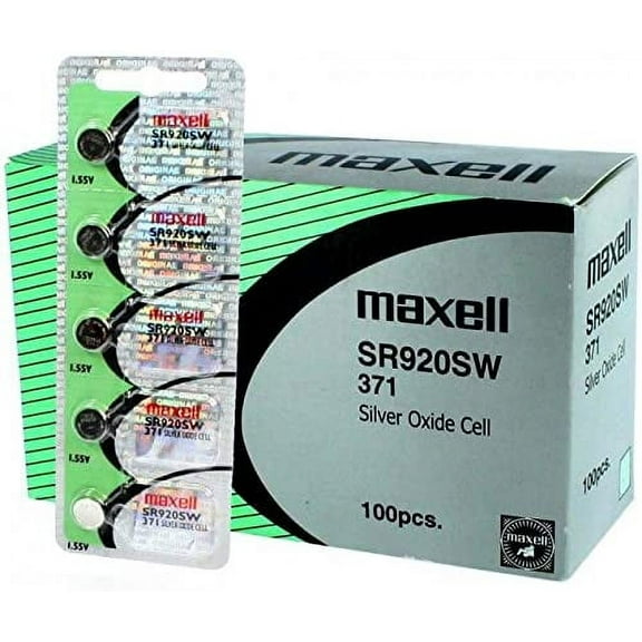 100 pcs Maxell SR920SW SG3 SR69 371 Silver Oxide Watch Battery