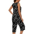 thumbnail image 5 of RQYYD Womens Tank Top Capris Outfits Workout Lounge Pajamas Set Loose Casual Sleeveless Shirts Cropped Pants with Pockets, 5 of 7