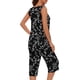 thumbnail image 4 of Conjunto de Ropa de Estar de Mujer Cuello Redondo Impresión Blusa sin Mangas Pantalones Cortos, Pantalones de Cintura Elástica para las Mujeres, 4 of 7