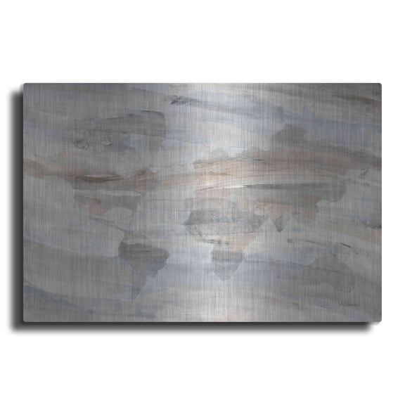 Luxe Metal Art 'Misty World' by Albena Hristova, Metal Wall Art, 36"x24"