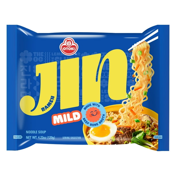 OTOKI Jin Ramen Mild Spicy Flavor Broth Noodle Soup Pack, 4.23oz x