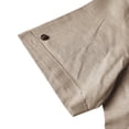 thumbnail image 7 of Aobny T-Shirt Button Up Cotton Linen Solid Mens Tshirt Henley Short Sleeve Vintage T Shirts,Brown,S, 7 of 7