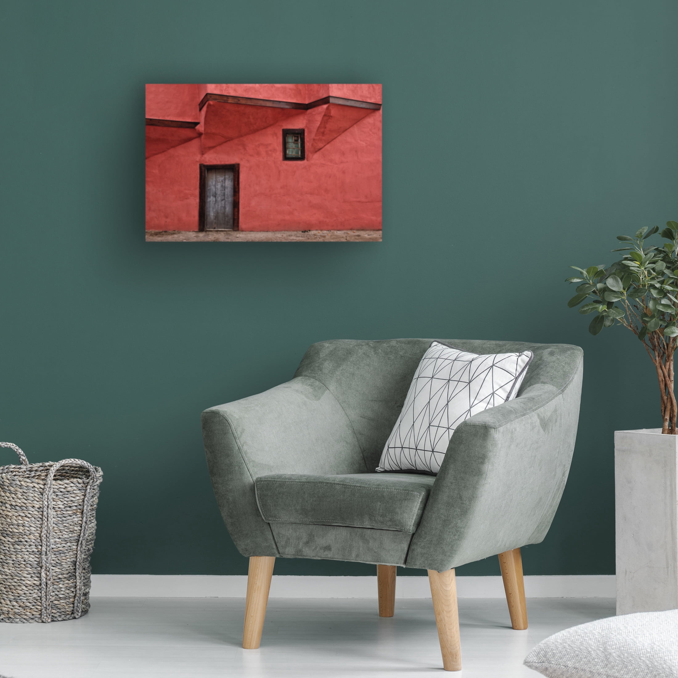 Canvas Wall Art - Ali Ayer 'Red Façade' Wall Art for Living Room, Bedroom, or Office Décor by Trademark Fine Art - 32 x 22 Inches