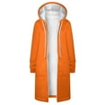 thumbnail image 5 of Burnt Orange Long Sleeve Outfit for Women Winter Fall Sweater Fleece Lined Wool Brunch Warm Thick with Hood Cardigan Plain Jackets Hoods Outfits Women Zip Up 2025 M, 5 of 5