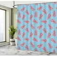 thumbnail image 4 of Ambesonne Nautical Shower Curtain, Sea Life Lobsters Pattern, 69"Wx75"L, Dark Coral and Blue, 4 of 4