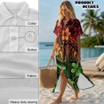 thumbnail image 5 of FUIALDOLG Polynesian Flowers Womens Swimsuit Coverup Long Maxi Button Down Summer Beach Bikini Bathing Suit Cover Up Dress, 5 of 6
