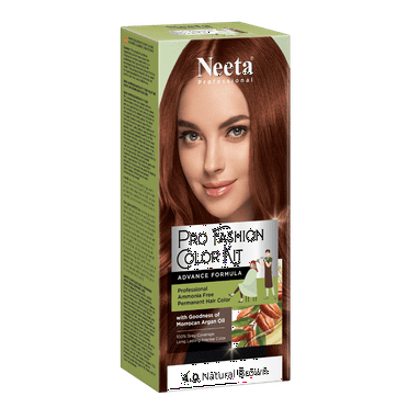 Neeta Fashion Hair Color Kit, Permanent Brown Hair Color Dye, 100% Grey Converage, Natural Brown, 3.53 oz