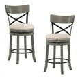 thumbnail image 2 of Furniture of America Shae Wood Swivel 24 Inch Light Gray Barstool Set of 4, 2 of 8