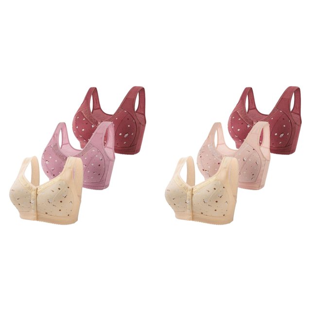 (2-Pack) Rinsvye Womens Three Pack Wire Bra Set Comfort Daily Wear Wire Bras