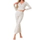 thumbnail image 2 of CONJUNTOS DE PIJAMA PARA MUJER INSPIRE CHIC ESTAMPADO DE CEREZAS CON VOLANTES ESCOTE EN V MANGA LARGA Y PANTALONES 2 PIEZAS ROPA DE DESCANSO XL ALBARICOQUE, 2 of 5