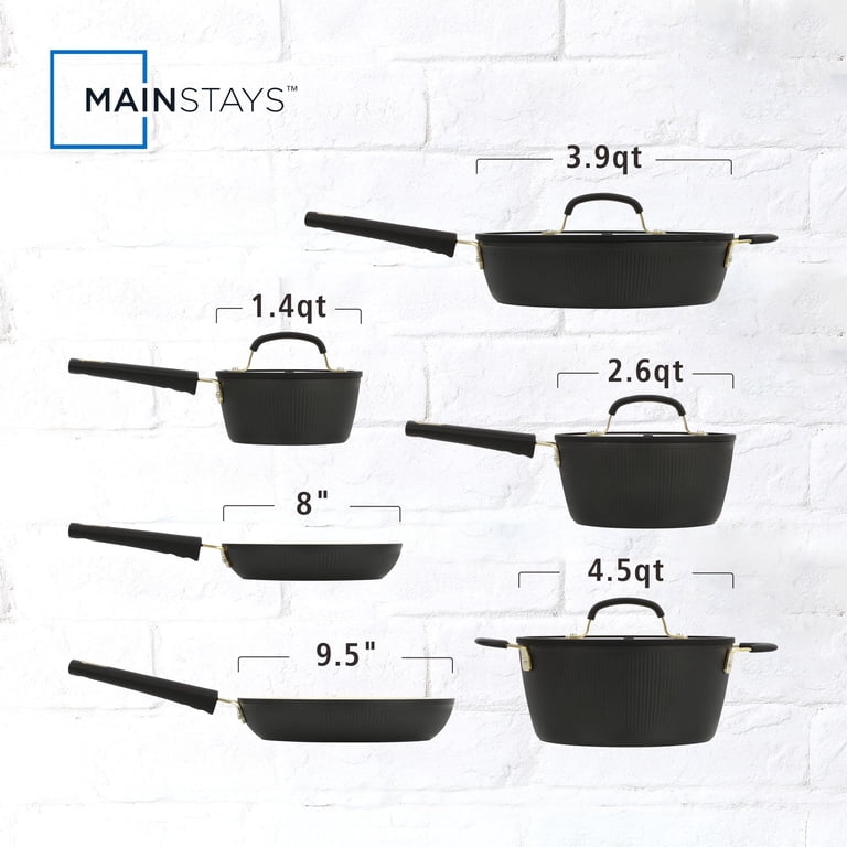 Mainstays Striped 10-Piece Nonstick Ceramic Cookware Set photo 2