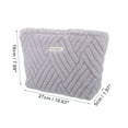 thumbnail image 2 of 1 Pc Women Durable Travel Makeup Bag for Vacation Camping Wedding Gym Purple Flannel, 2 of 3